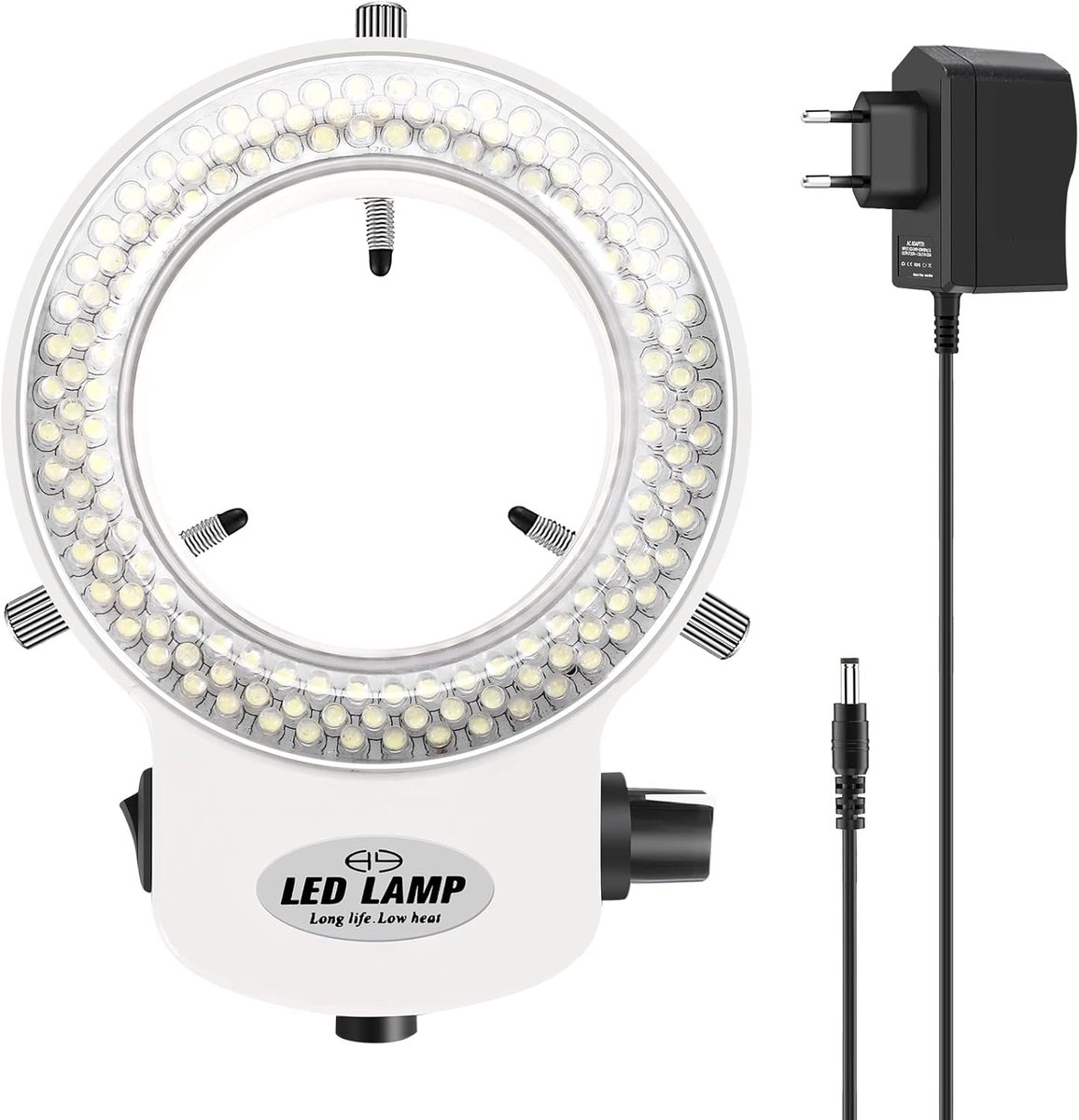 SnelShoppen - 144 Ringlicht Ringlamp voor Microscoop - 6000K Instelbaar Licht - Perfect voor Microscopisch Onderzoek, Hobby's en Educatie - Dimmbaar e