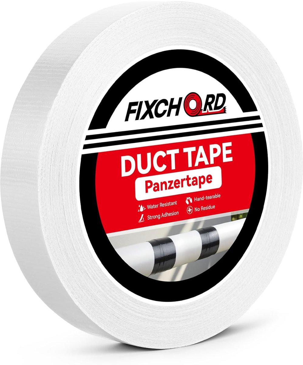 SnelShoppen - Duct Tape 25mm x 50m Wit - Waterproof Gaffa Tape met Extra Sterke Hechting voor Reparatie, Versterking, Bundelen en Sealen - Ideaal voor