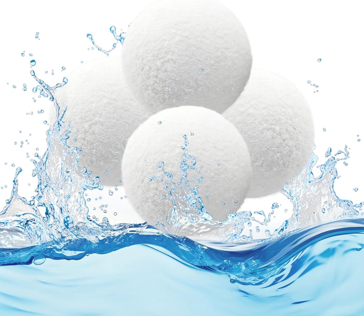 SnelShoppen - 4 Pack Herbruikbare Oil Absorbent Foam Balloons, Foam Absorber voor Whirlpool, Hot Tub, Spa en Zwembad, Wit, Voor Schoon en Veilig Water