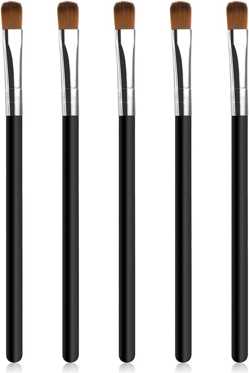 5-delige Set Oogmake-up Penselen voor Wenkbrauwen en Eyeliner - Professionele Ultra Dunne Borstels met Zachte Haren voor Oogschaduw en Make-up voor Vrouwen en Meisjes