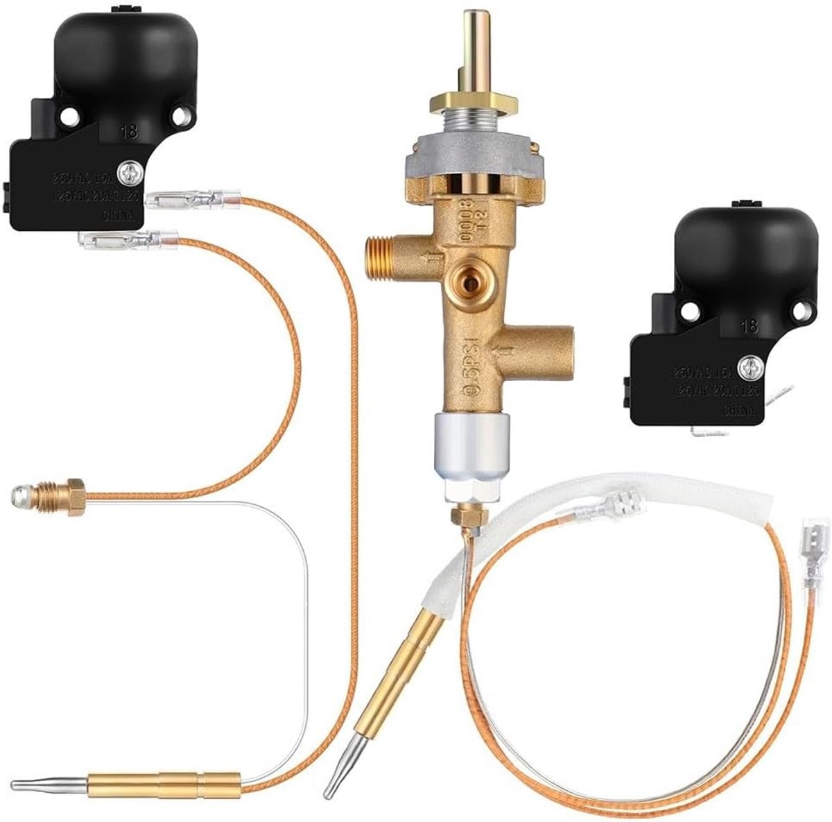 SnelShoppen - Gas Patio Heater Safety Repair Kit - Onderdeelset voor Buitenverwarming met Controleklep, Kantelschakelaars, Thermokoppels voor Tuin en