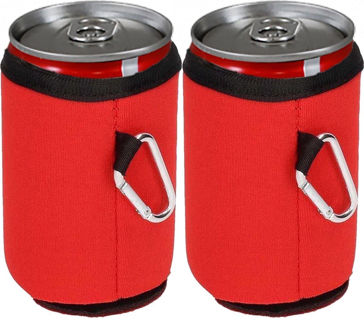 SnelShoppen - 5x Cans Cooler Opbergcases met Carabiner - Zwart - Set voor het Koelen van Frisdrank en Bier - Ideaal voor Feest, Camping, Tuin en Keuke