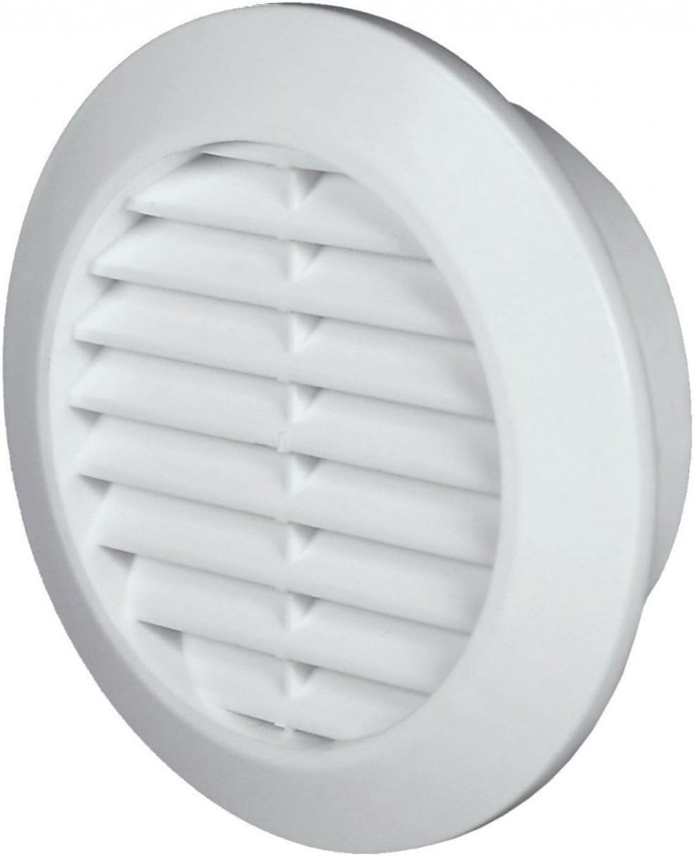 SnelShoppen - Ventilatie Grille Ø 70 mm Rond Wit - Insecten Net - Afvoervent - Aanvoer Ventilator - Vochtbestendig - Voor Binnen en Buiten - T75