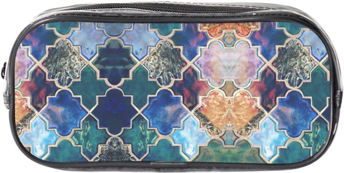 Transparant Pennenetui - Etui Briefpapier Tas - School Kantoor - Gladde Rits - 22 x 10.5 x 4 cm