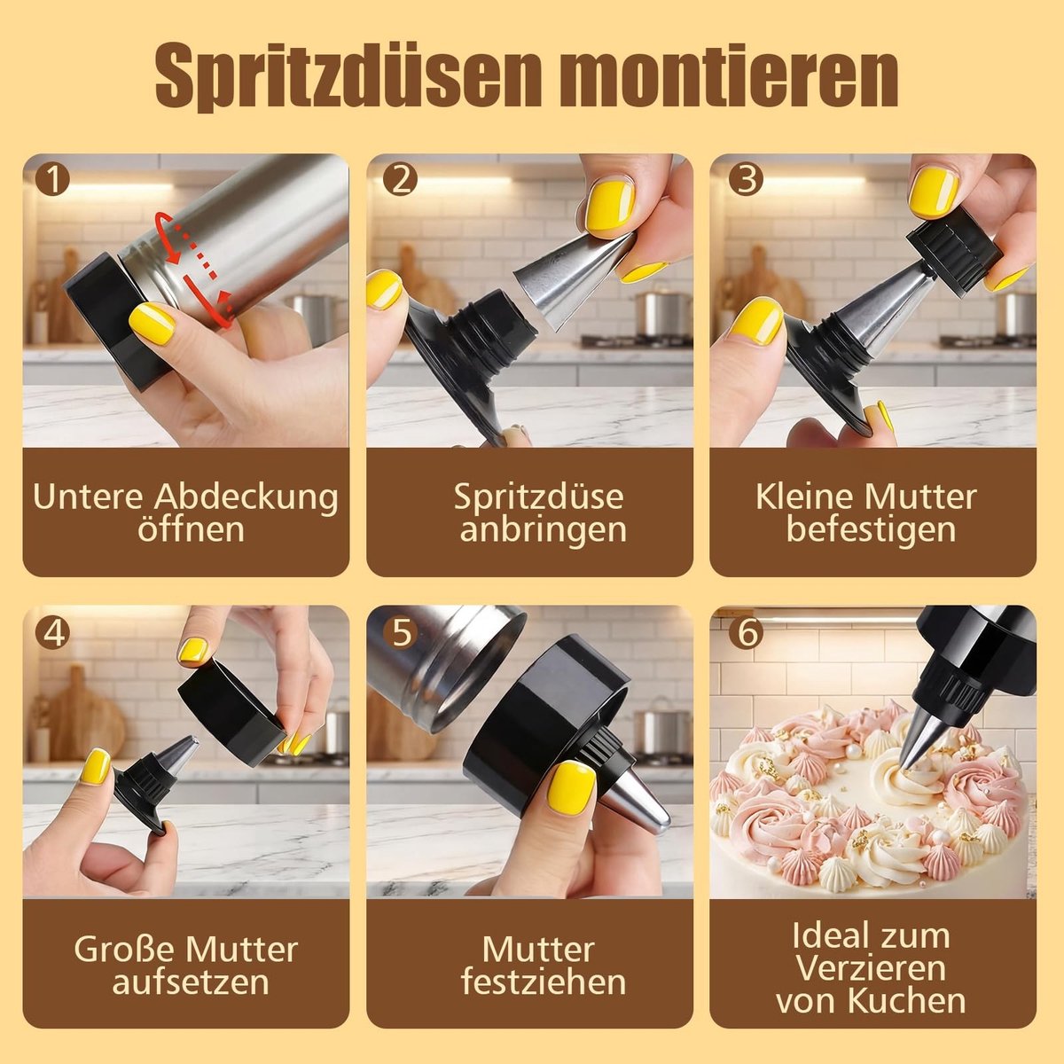 Dailygoods- Bakpers roestvrij staal - Koekjespers met 16 sjablonen - 8 spuitmonden - Spuitzak - Borstel - Ergonomische handgreep