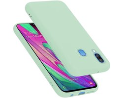 Cadorabo Hoesje geschikt voor Samsung Galaxy A40 in LIQUID LICHT GROEN - Beschermhoes gemaakt van flexibel TPU silicone Case Cover