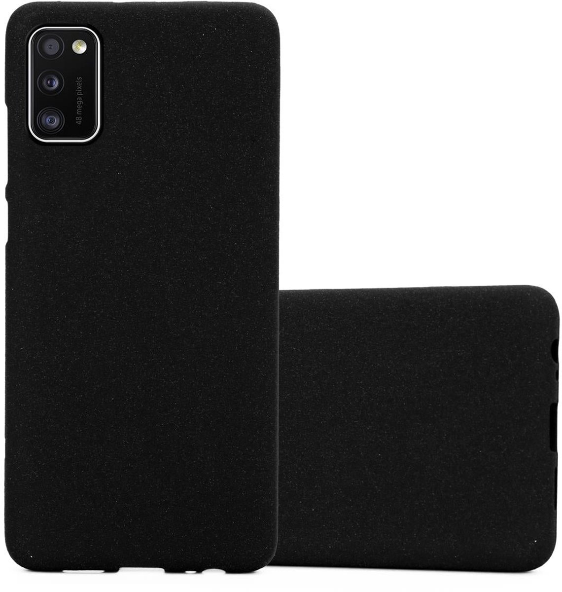 Cadorabo Hoesje geschikt voor Samsung Galaxy A41 in FROST ZWART - Beschermhoes gemaakt van flexibel TPU silicone Case Cover