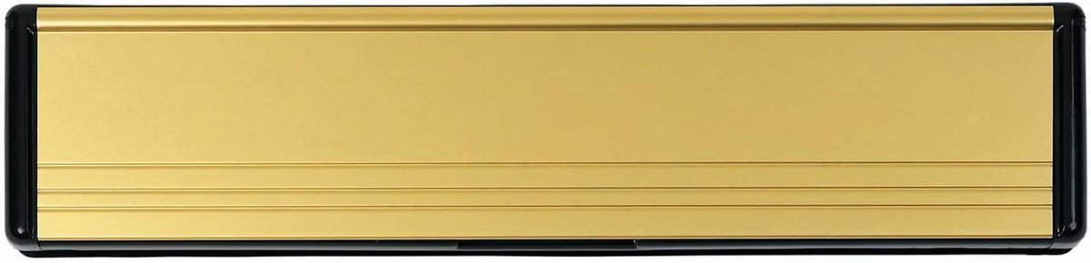 Briefplaat - Brievenbusklep - Tochtvrij Huis - Geluiddempend - 30cm - Zwart/Goud