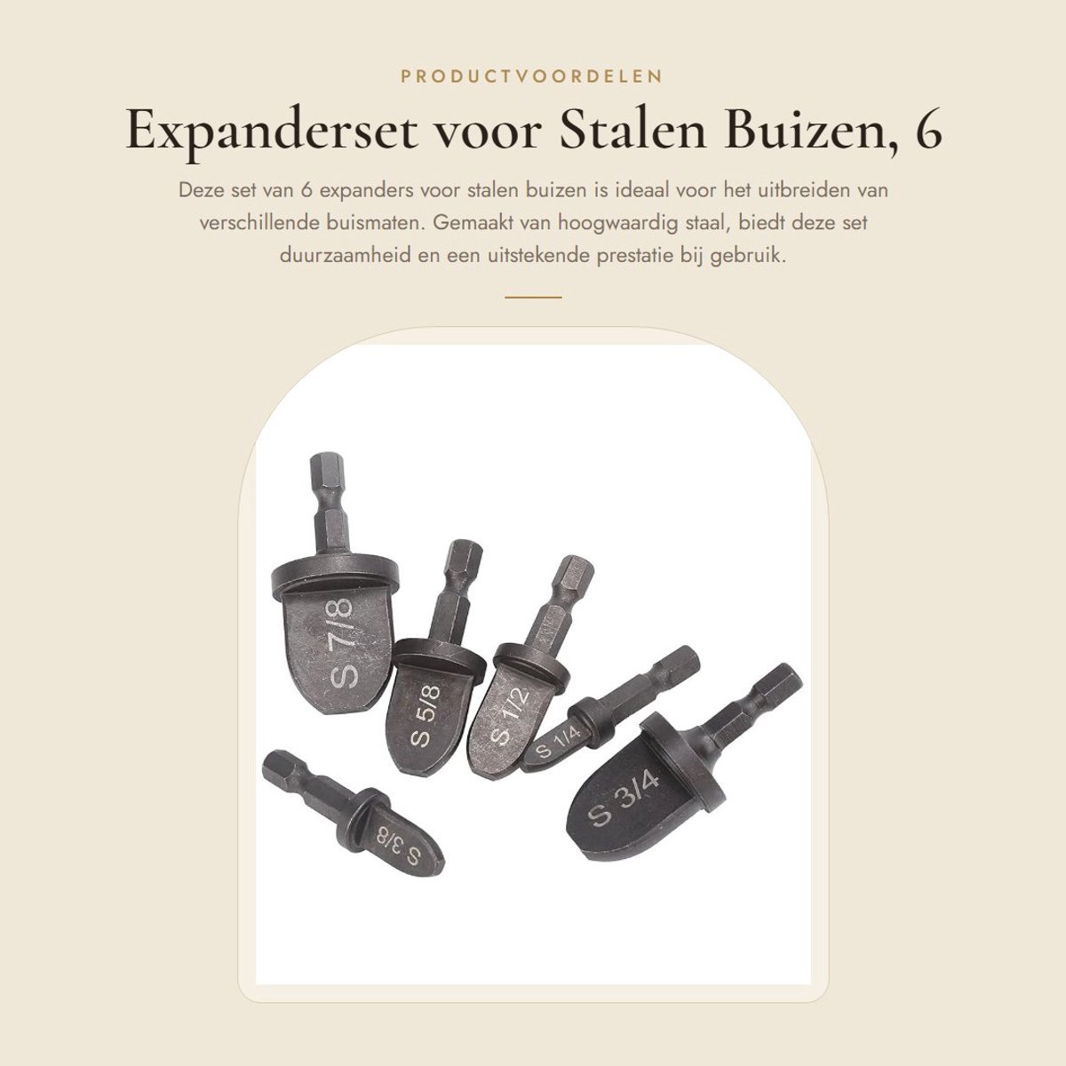 Dailygoods - Expanderset voor Stalen Buizen, 6 Stuks, Geschikt voor Airconditioning