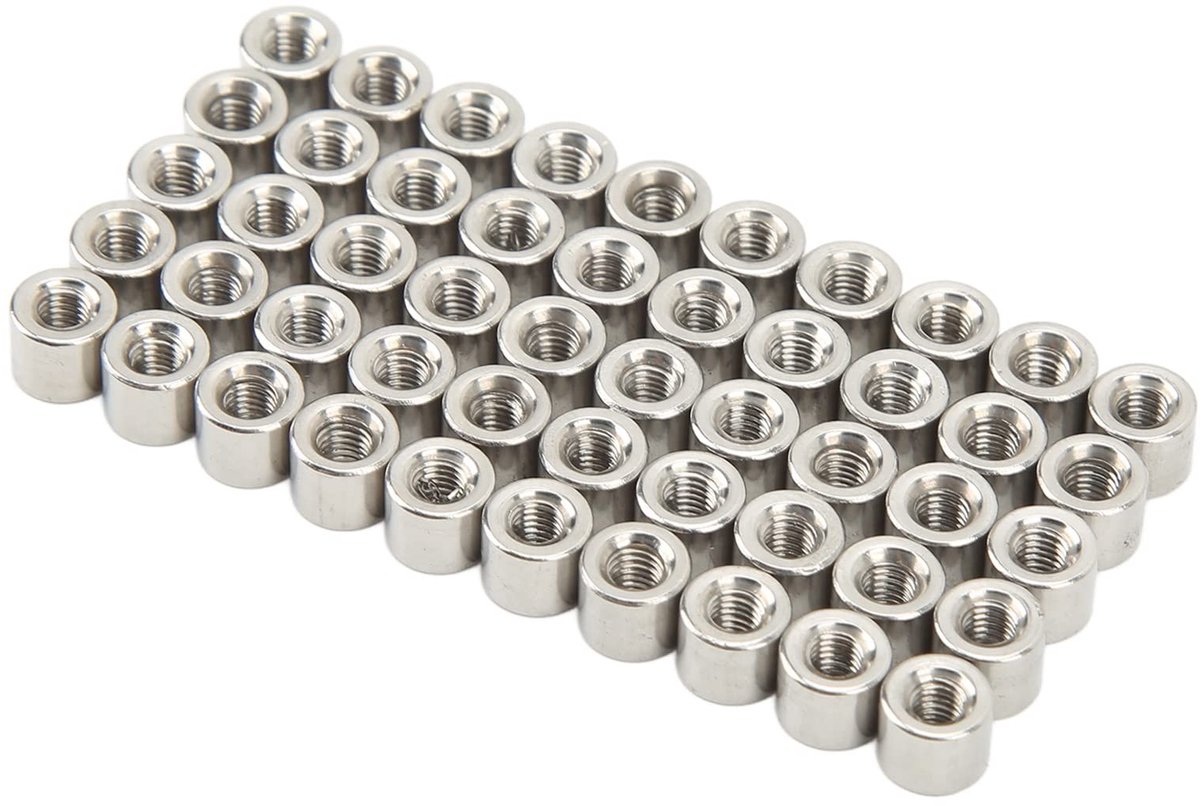 Dailygoods- Koppelmoeren Set 50 Stuks - M3 Binnendraad - Cilindrische Koppelingsmoeren - 304 Roestvrij Staal - Stabiele Verbinding - Voor Woningverbetering - Verbindingmoeren