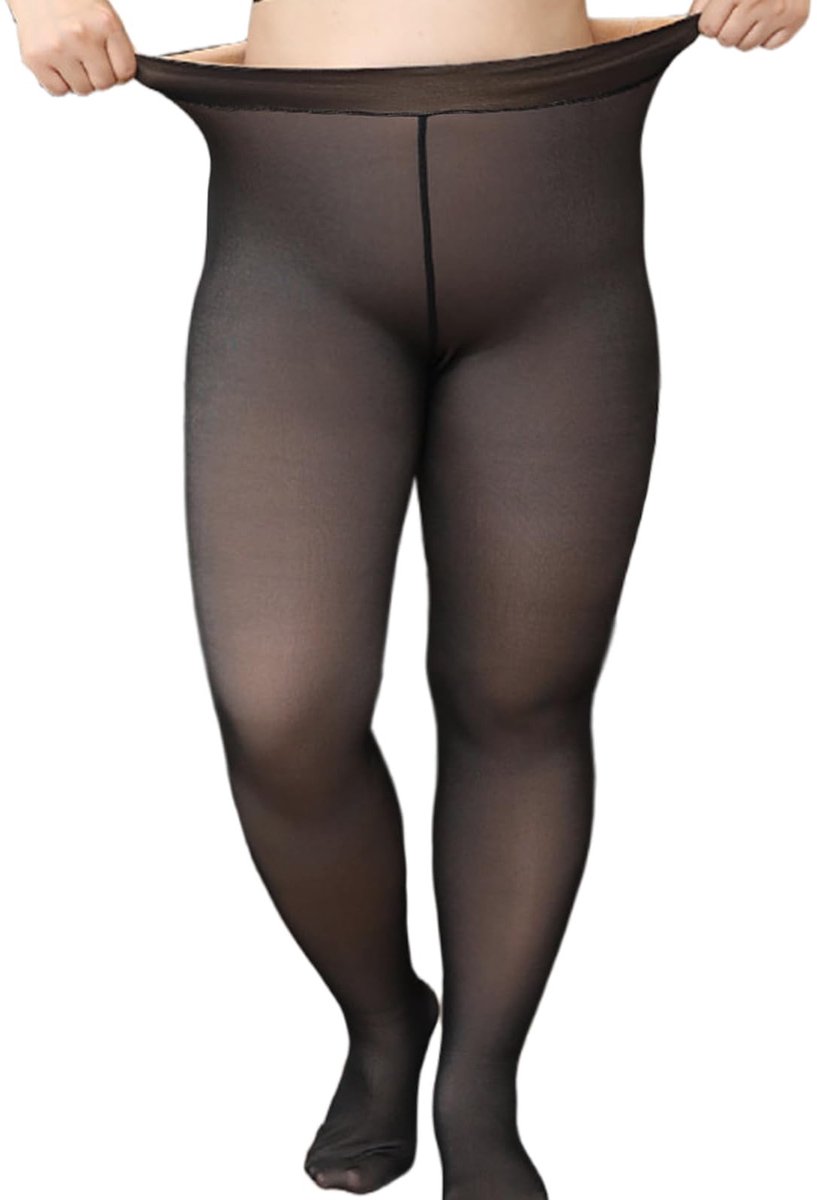 Dailygoods- Damespanty met fleecevoering - Thermische Legging - Dikke Warme Kousen - Hoge Taille - Nep Doorschijnend - Voldoende Elasticiteit - Thermolegging