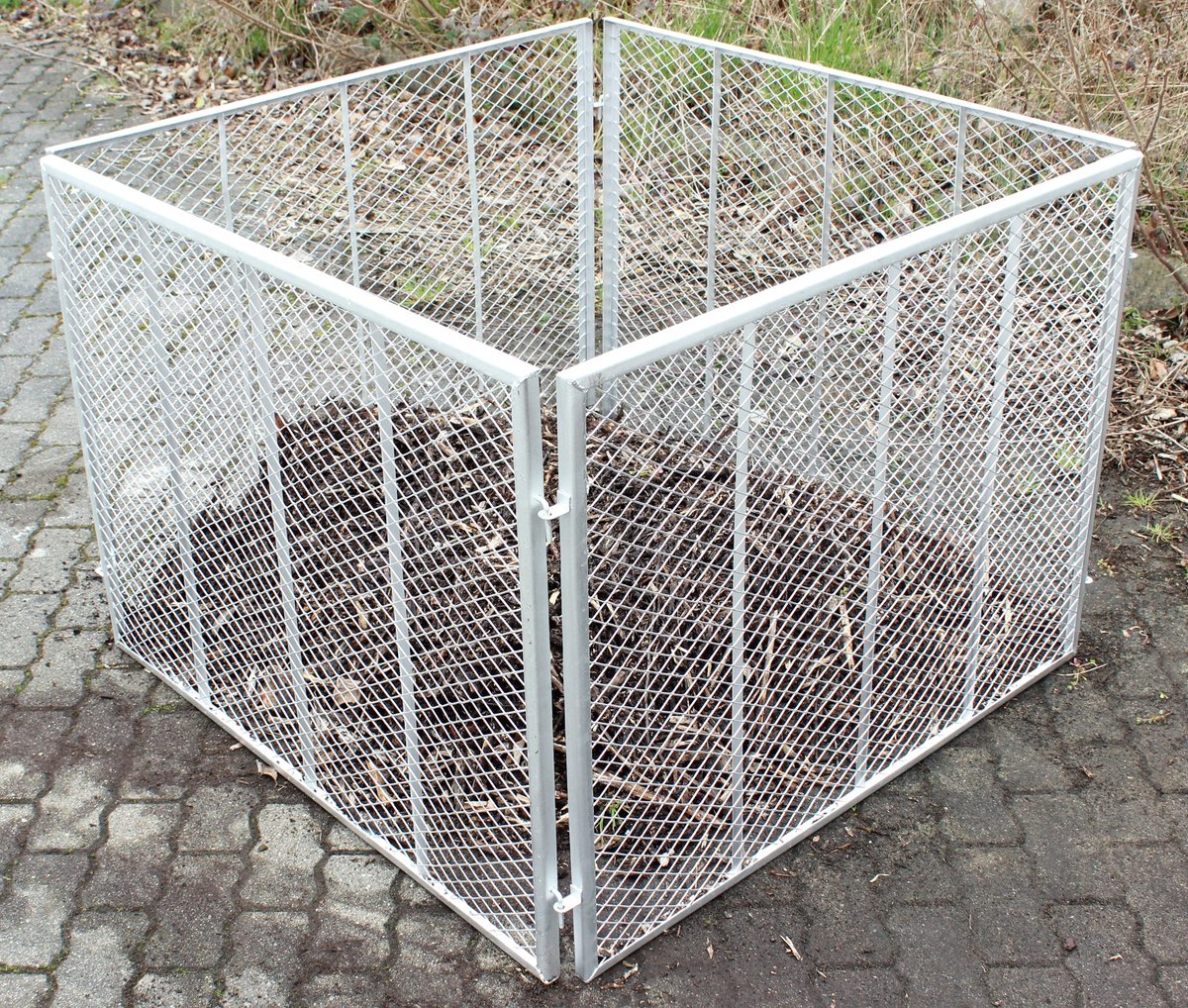 TRUTZHOLM Metalen Composthoop 100x100x80cm - Thermisch Verzinkte Tuincomposthoop - Snelcomposteerbak Bladafval Gazon