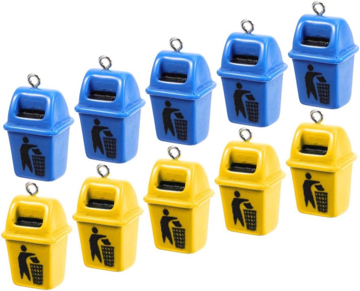 Prullenbak Hanger - Sieraden Bedels - Sieraden Maken - Creatieve Vormgeving - 10 Stuks - Diverse Kleuren