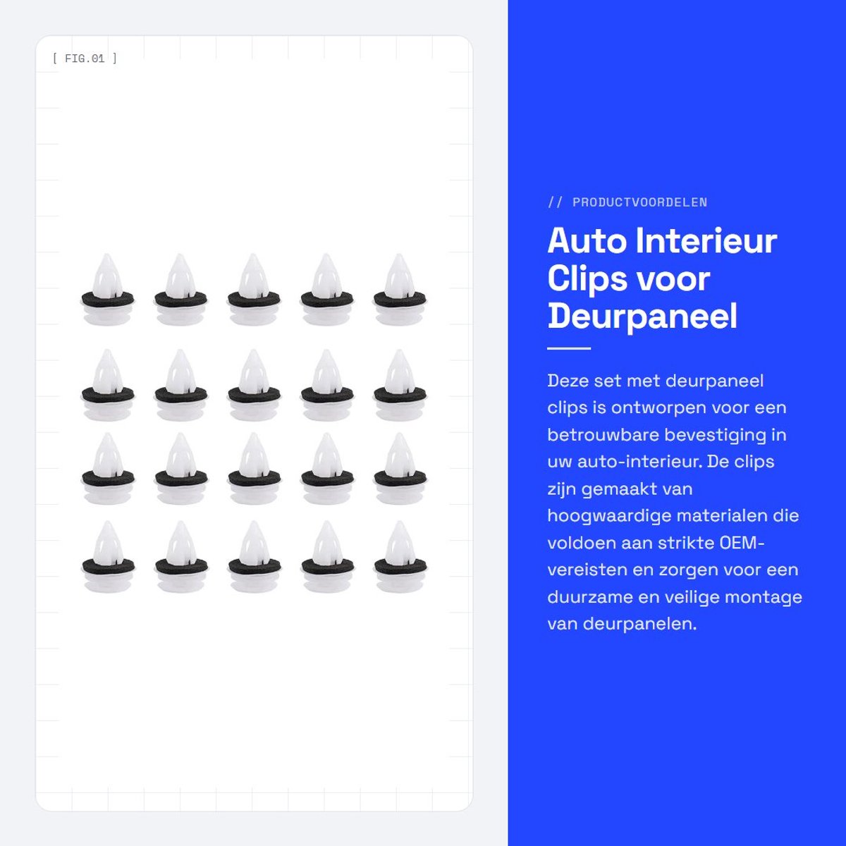 Dailygoods- Deurpaneel Clips - Hoge Betrouwbaarheid - Bevestigingsclips Auto - Duurzaam - Vocht- en Corrosieweerstand - Professionele Productie