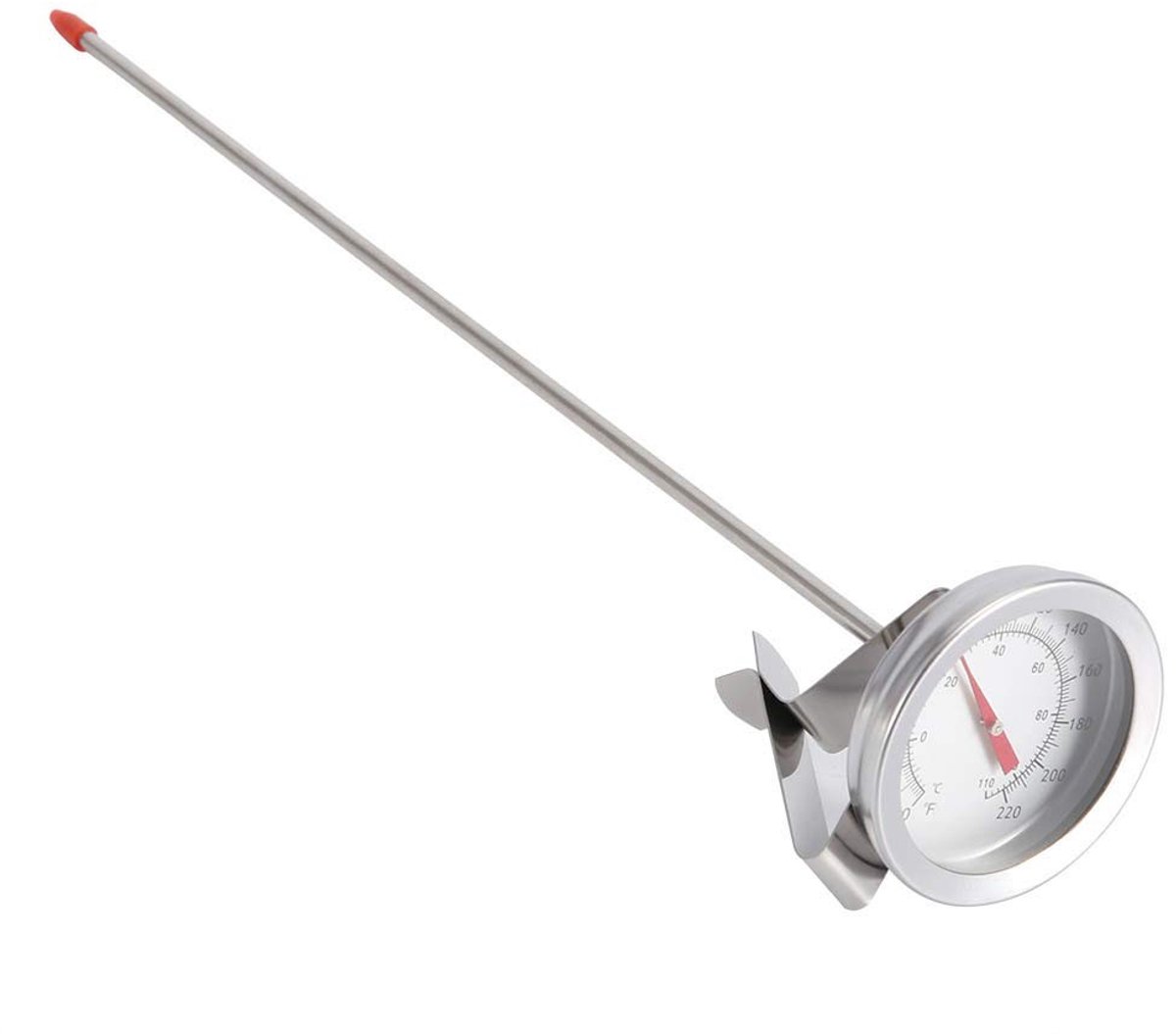 Dailygoods- Thermometer Instant Lezen - 12-Inch Sonde - Voor Koken/Brouwen - Hoogwaardig Materiaal - Eenvoudig Afleesbaar - Met Clip - Brouwthermometer