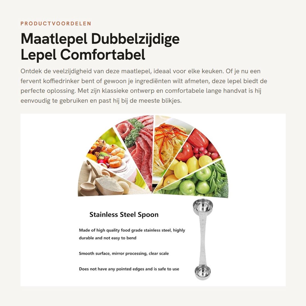 Dailygoods- Maatlepel Dubbelzijdig - Maatlepel Set - Maatlepel RVS - Maatlepel Koffie - Maatlepel Thee - Duurzaam en Veilig in Gebruik - Koffielepel