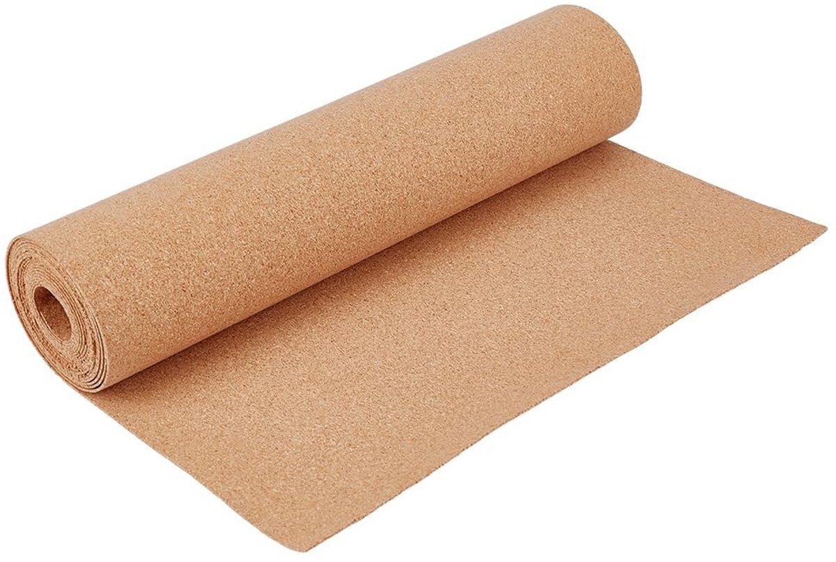 Dailygoods- Prikbord Natuurlijke Kurkrol 5 m - Prikbord Wanddecoratie - Prikbord Doe-Het-Zelf - Prikbord 30 cm Breed - Prikbord 1 mm Dik - Glad Kurkmateriaal - Kurkvel