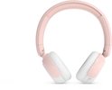 Opvouwbare roze Philips koptelefoon met witte oorschelpen, op witte achtergrond.