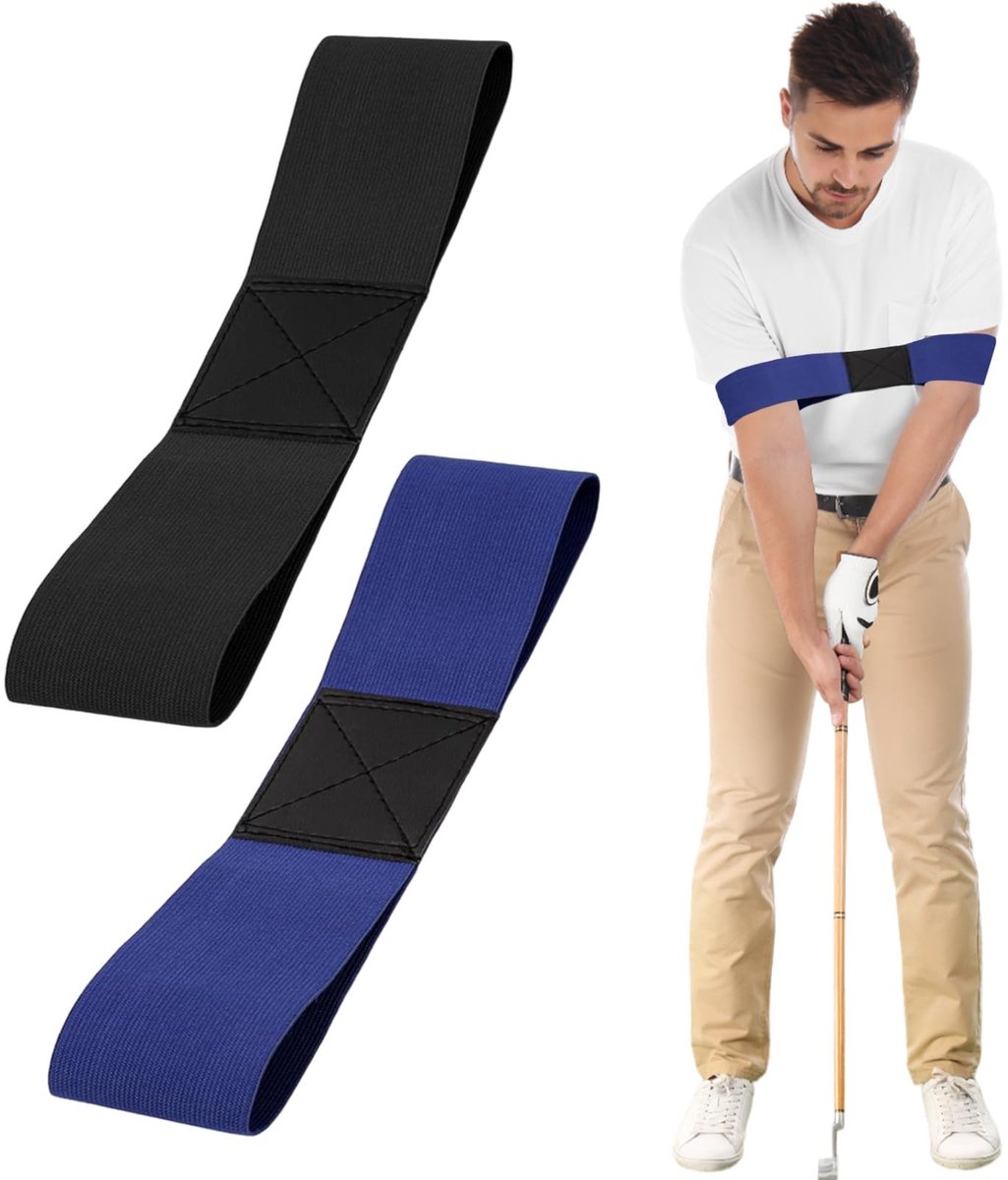 Dailygoods- Golf Swing Trainer - 2 Stuks - Postuurcorrectie Hulp - Verstelbare Armband - Duurzaam Latexzijde - Geschikt voor Beginners - Golf Training Aid