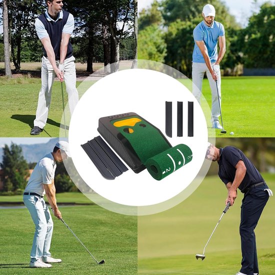 Green de Putting trainingsmat voor binnen, golf swing trainingsmat groen outdoor achtertuin tuin huis fitnessstudio kantoor indoor van Green. — afbeelding 2