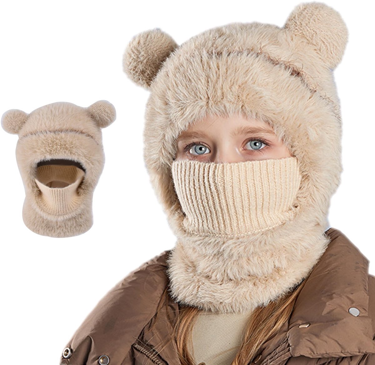 Dailygoods- Bivakmuts Kinderen Thermisch - Winddicht - Multifunctioneel - Pluche Voering - Voor Skiën/Snowboarden - Lichtgewicht - Nekwarmer