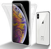 Cadorabo Hoesje geschikt voor Apple iPhone XS MAX in TRANSPARANT - 360° Full Body Case Cover Beschermhoes Voor- en achterbescherming, all-round bescherming met displaybescherming