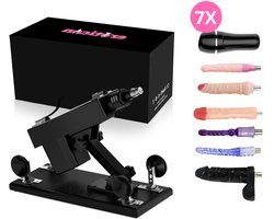Eden Sex Machine - Pakket met 7 Opzetstukken - Bevat Dildo’s en een Pocket pussy - Neukmachine voor Man en Vrouw - Fucking machine – Discreet Verzonden