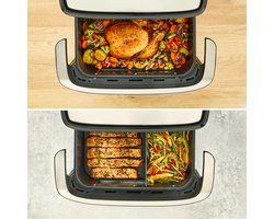 Tefal Dual Easy Fry Flex EY9228 - Dubbele Airfryer 9L - FlexCook - 1 of 2 Kookzones - 7 Programma's - Zwart - Voor 8 Personen