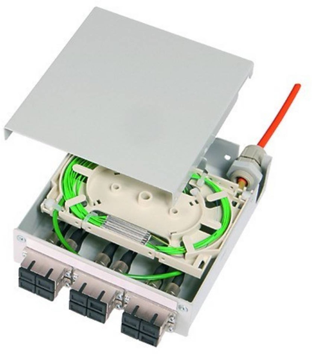 Telegärtner 100022818 Verbindingscassette voor glasvezelkabels Grijs-wit (RAL 7035) 1 stuk(s)
