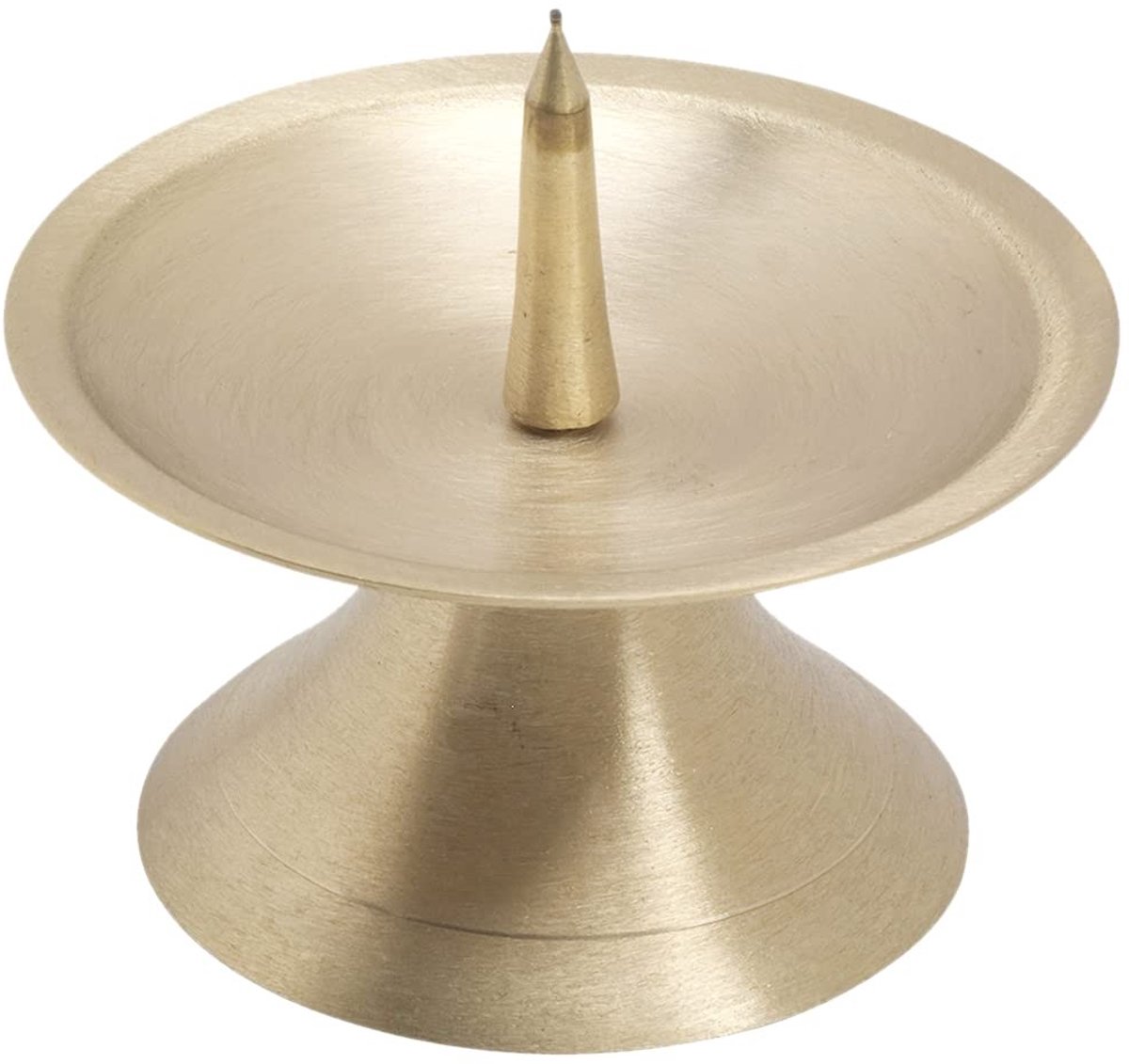 Dailygoods- Schijfkandelaar Ø9cm - Messing/Goud Mat - Altaarkandelaar - Kaarsaccessoire - Handgemaakt - Stabiliteit en decoratie