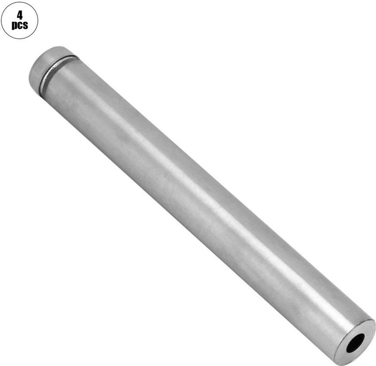 Dailygoods- Standoff 12x120mm Roestvrij Staal - Bevestiging - Schroeven - Holle Pin - Bufferrubberen Cirkel - Corrosiebestendig - Bevestigingsschroef