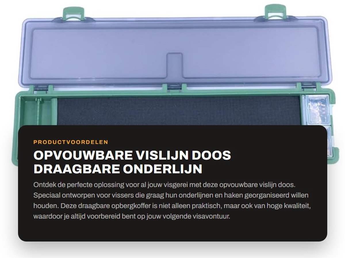Dailygoods- Opvouwbare Viskoffer gevuld - Zitkoffer - Onderlijn Lijnen - Vishaak Opslag - Visgerei Organizer - Schuim Gevoerd Design