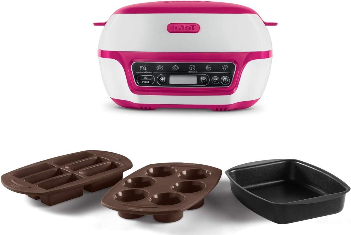 Cake Maker - Bakapparaat - Creatief Bakken - Vijf Automatische Programma's - 6 Cups - Wit/Lila