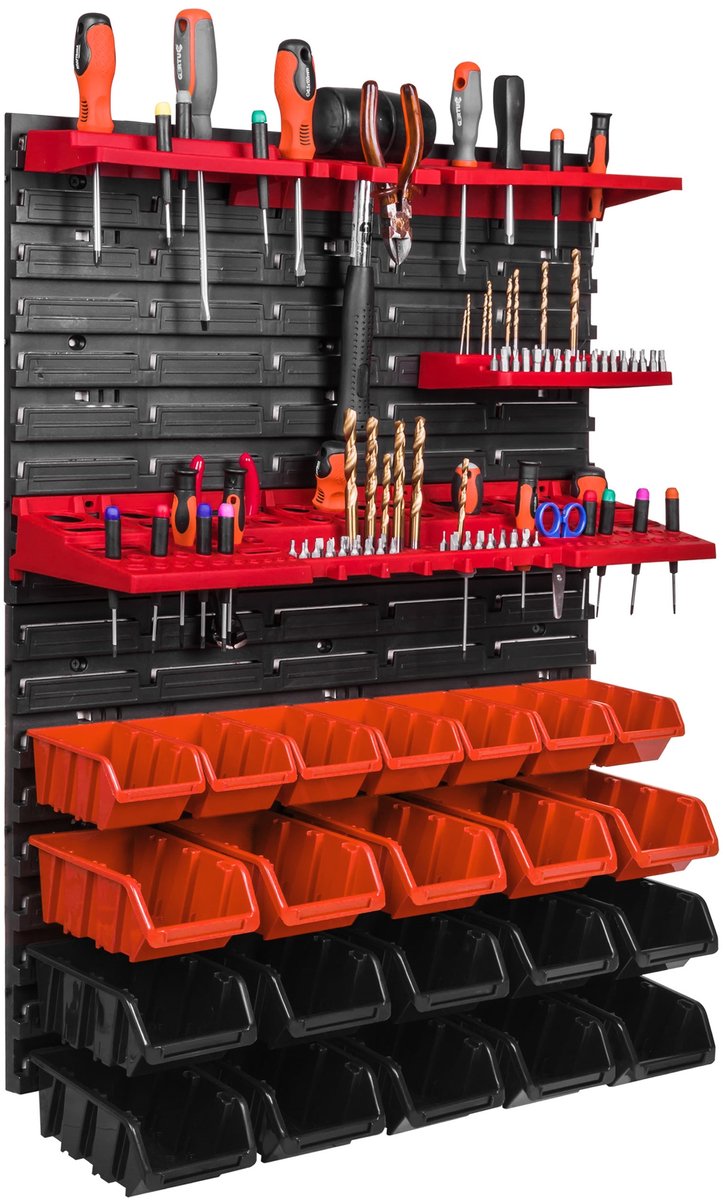 Gereedschapswand 58x78cm met 22 bakjes, garage rek, organizer