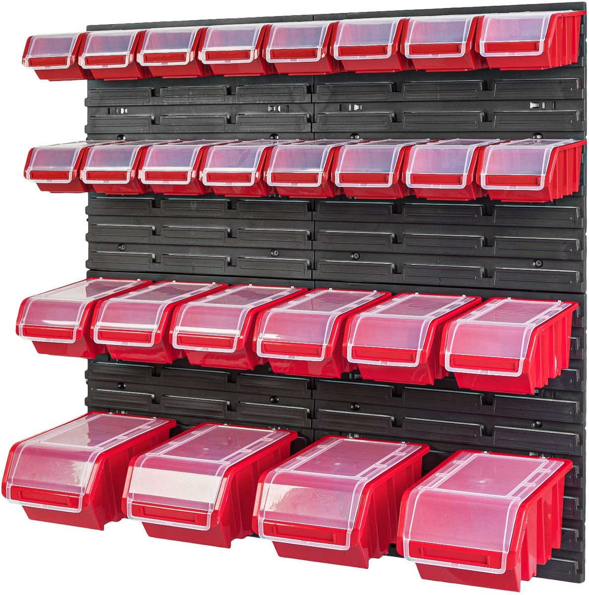 4x Wandgereedschapbord met 26 Rode Bakjes