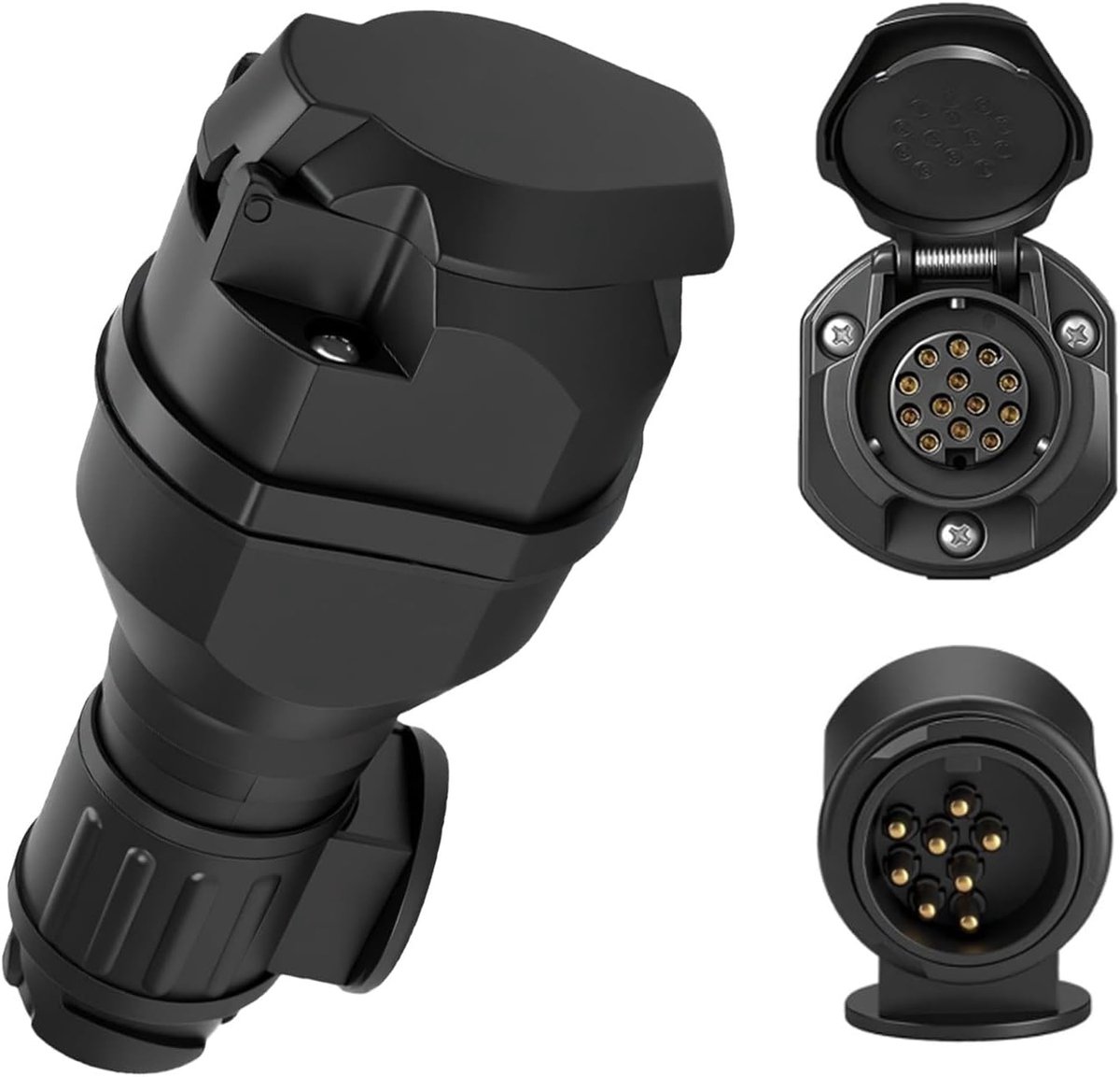 Led-adapter aanhanger - 12V aanhangerstekker 13-polig op 7-polig - sterke kunststof - waterdicht - ShopVlot