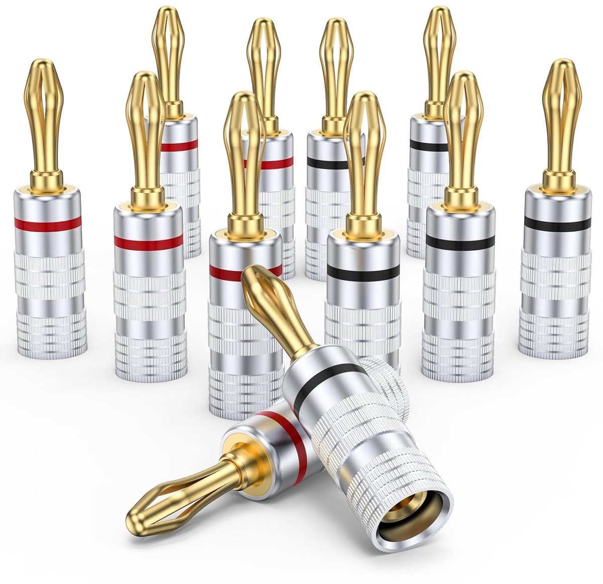 Luidspreker banana plugs - 24K verguld - 6 paar - optimale geluidsverbinding - ShopVlot