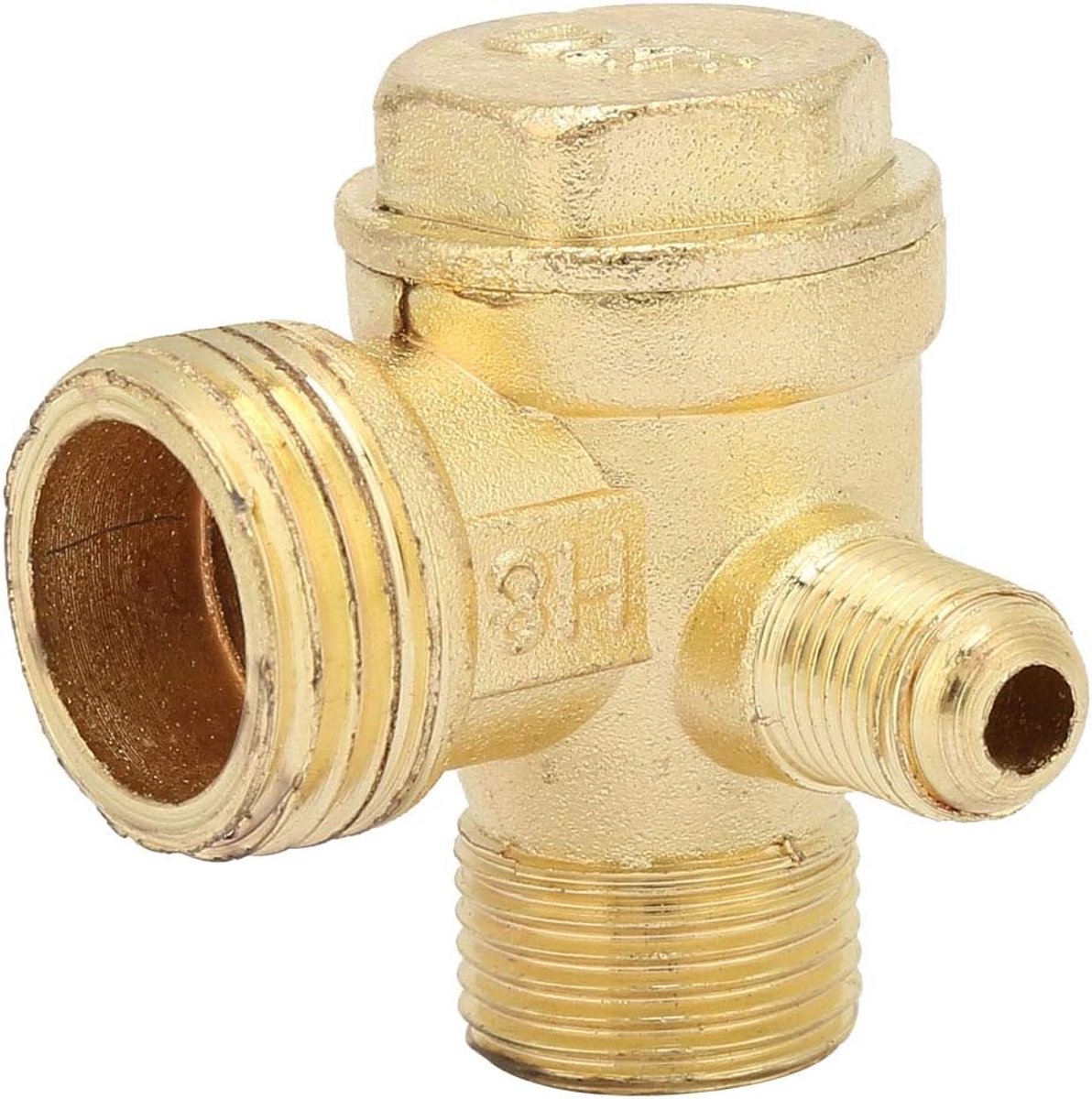3-Weg Luchtcompressor Ventiel - 1/2" en 3/8" Draad - Zinklegering - Perfecte vervanging voor kapot ventiel - ShopVlot