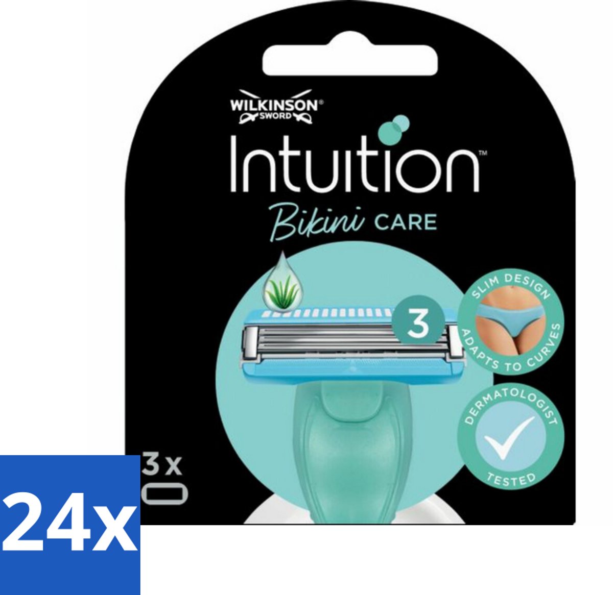 Wilkinson Intuition - Navulmesjes - Bikini Care Duo - Praktisch - 3 mesjes - Voordeelverpakking - 24 stuks