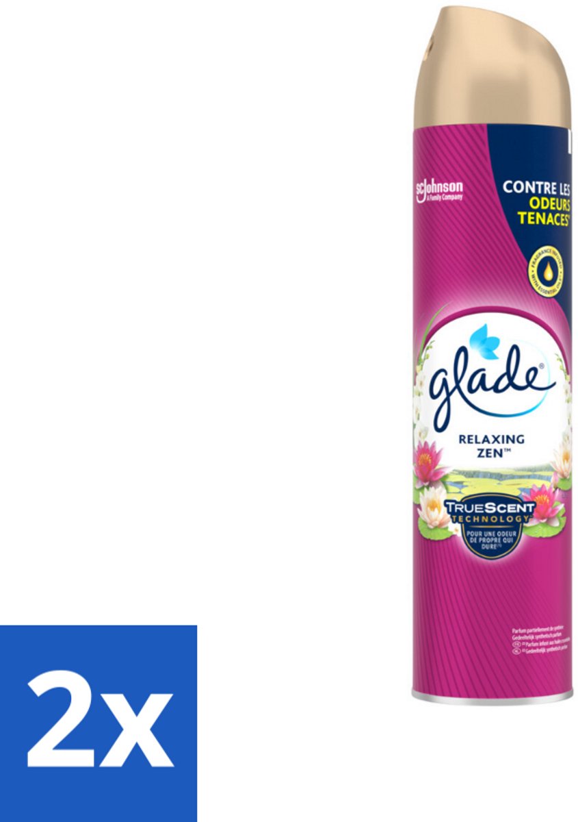 2 x Glade - Luchtverfrisser Spray - Relaxing Zen - 300 ml - Luchtverfrisser - Geur - Relaxen - Zen - Appel