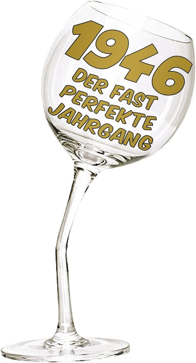 Wijnglas 440 ml - Speelse gebogen steel - Humoristische boodschap - Perfect voor 80e verjaardag - ShopVlot