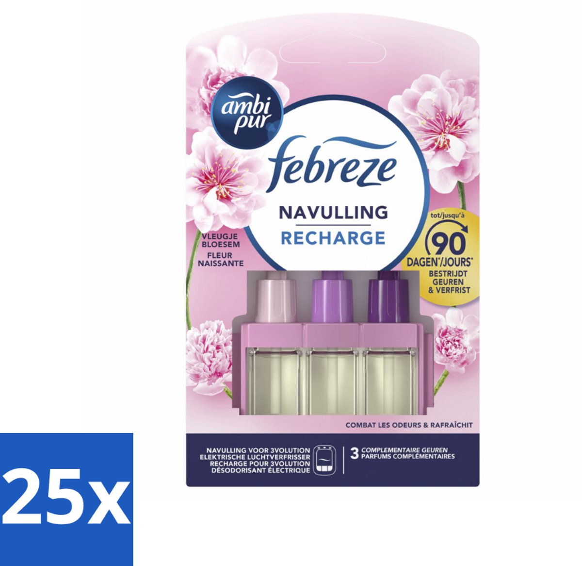 Ambi Pur - 3Volution - Navulling - Vleugje Bloesem - 20 ml - Bulkverpakking - 25 stuks