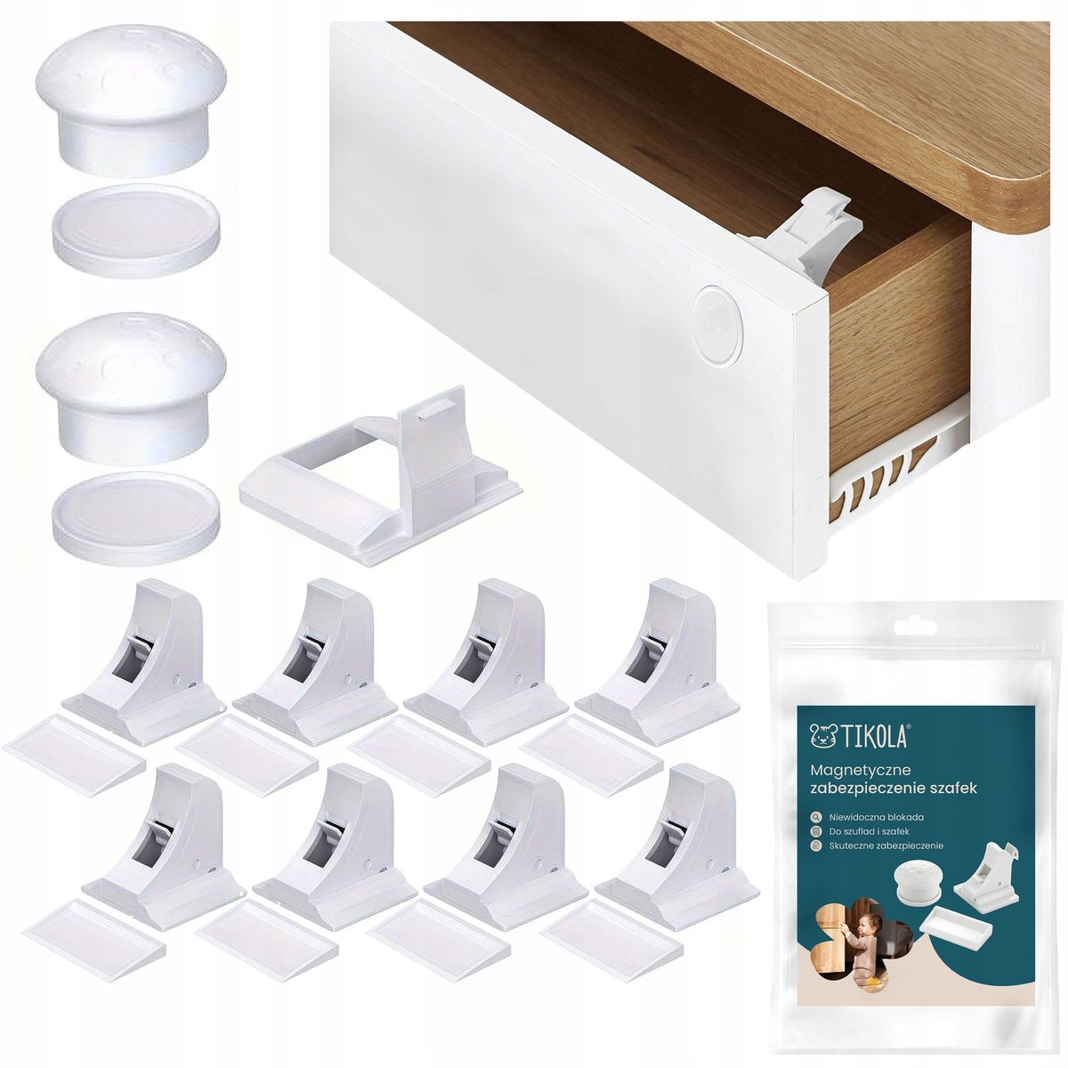 Merkloze Magnetische Kast- en Ladesloten voor Kinderbeveiliging (8 stuks)