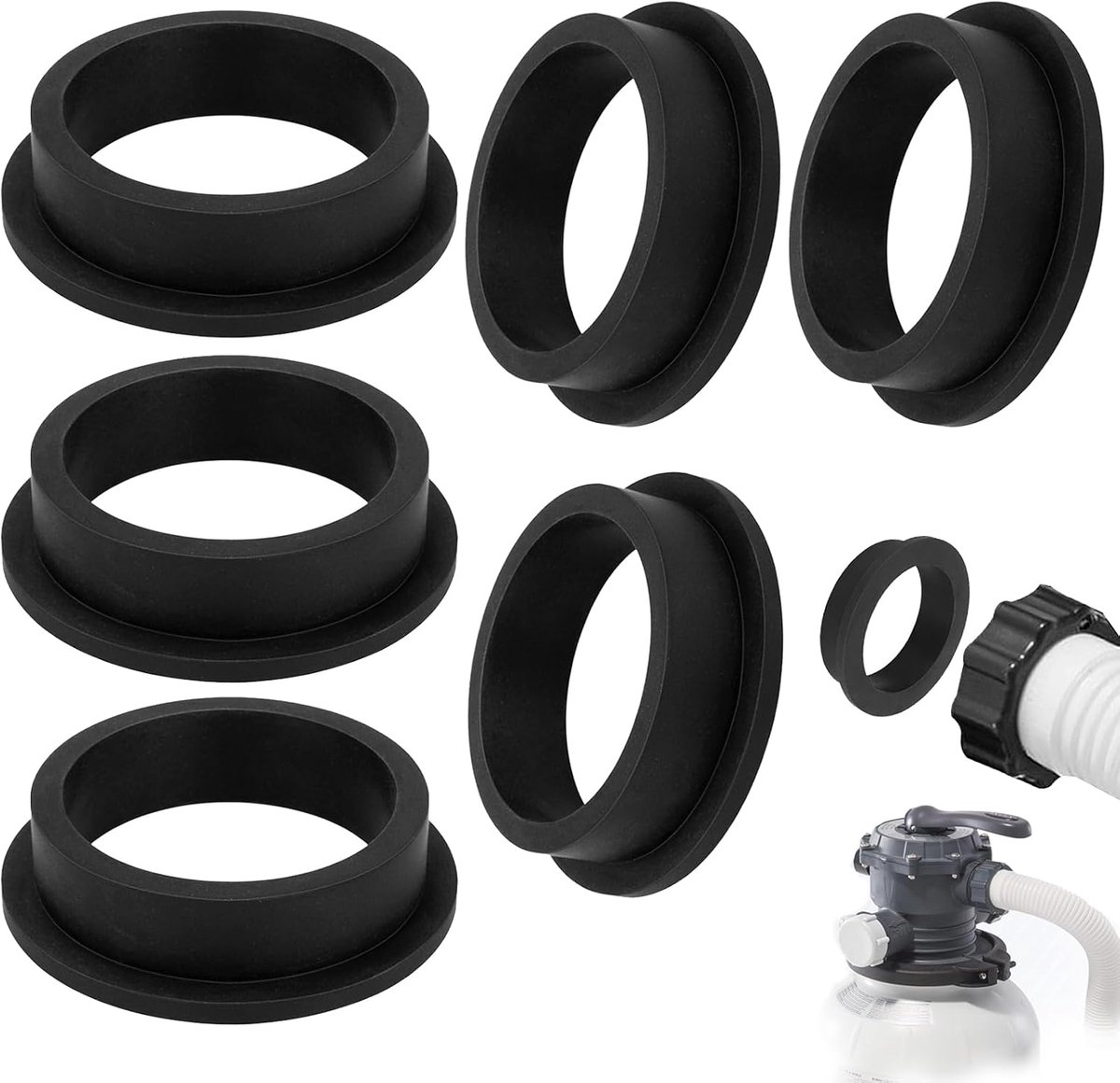 Pool Pump Seal Ring 6 Pieces Seal Sand Filter System, 11228 Rubber Pads, O-Ring Pool Pump Rubber Seal Round, Pool - ShopVlot