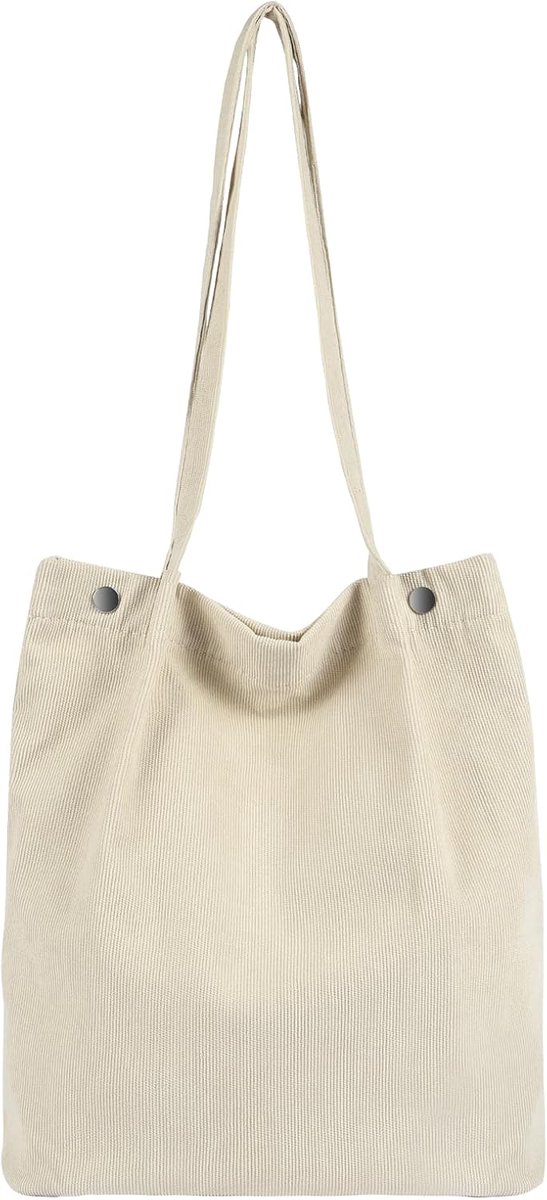 Corduroy Tote Bag for Women, Large Shoulder Bags with Magnetic Buckle, Large Capacity, Casual Shopping Bags - ShopVlot