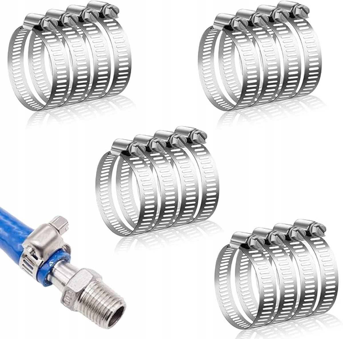 Merkloze Slangklemmen 6-12mm - Verstelbare Slangbeugels (16 stuks)
