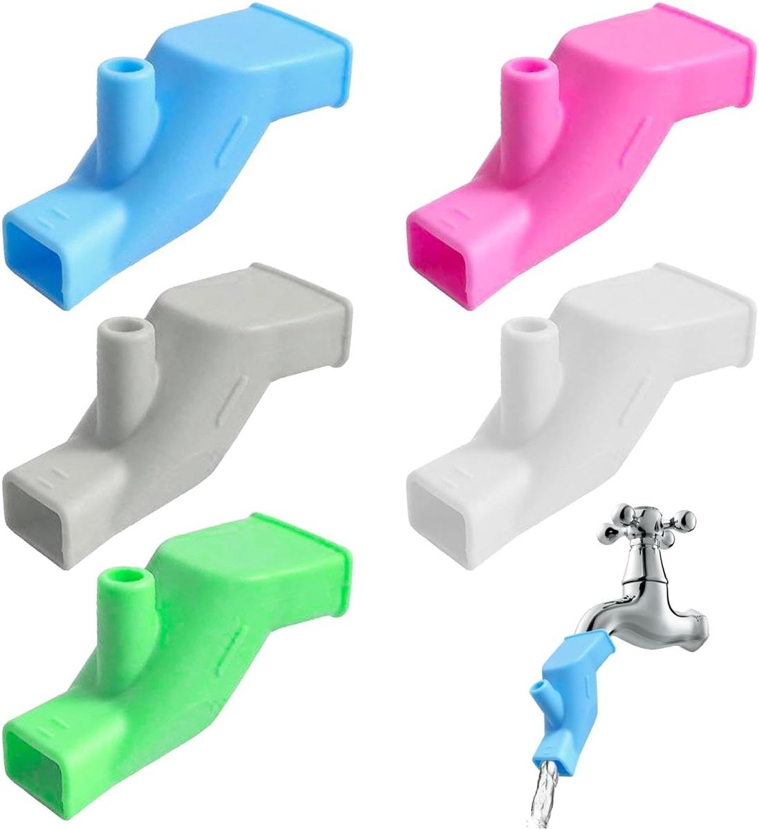 5 Pcs Silicone Water Tap Extension Tap Extension Elastic Tap Extension Tap Accessories - ShopVlot
