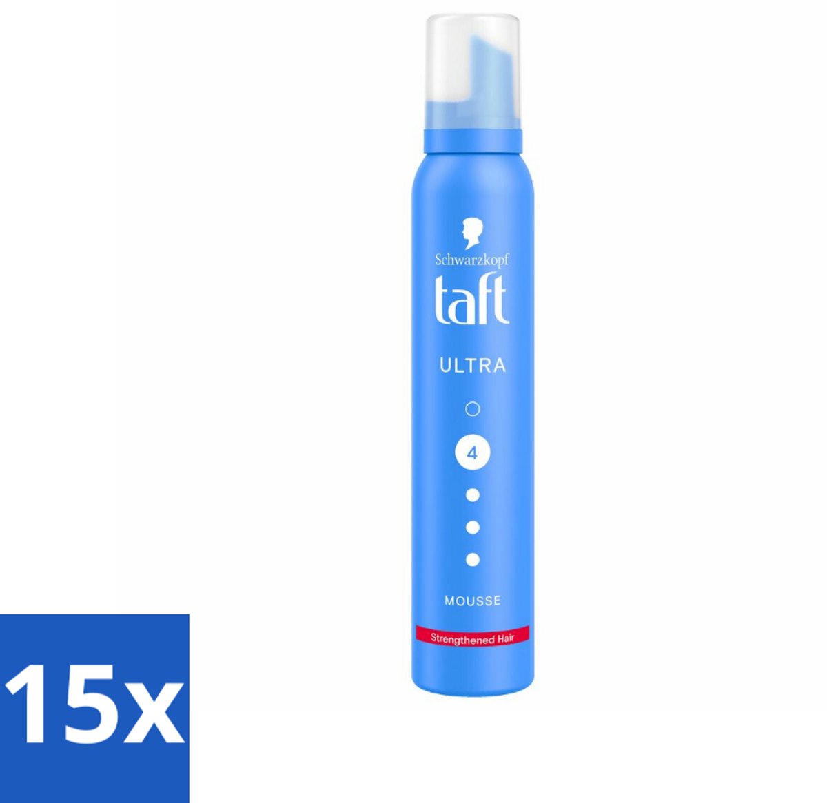 15 x Taft - Haarmousse - Ultra 4 - Volumineuze fixatie - 200 ml - Haarmousse - Volume - Fixatie - Haartype - Hittebescherming