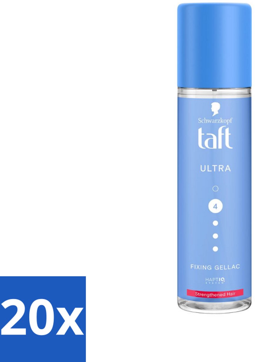 20 x Taft - Ultra 4 - Fixing Gellax - Ultieme controle - 200 ml - Haarspray - Gellac Spray - Fixatie - Haartype - Haardos