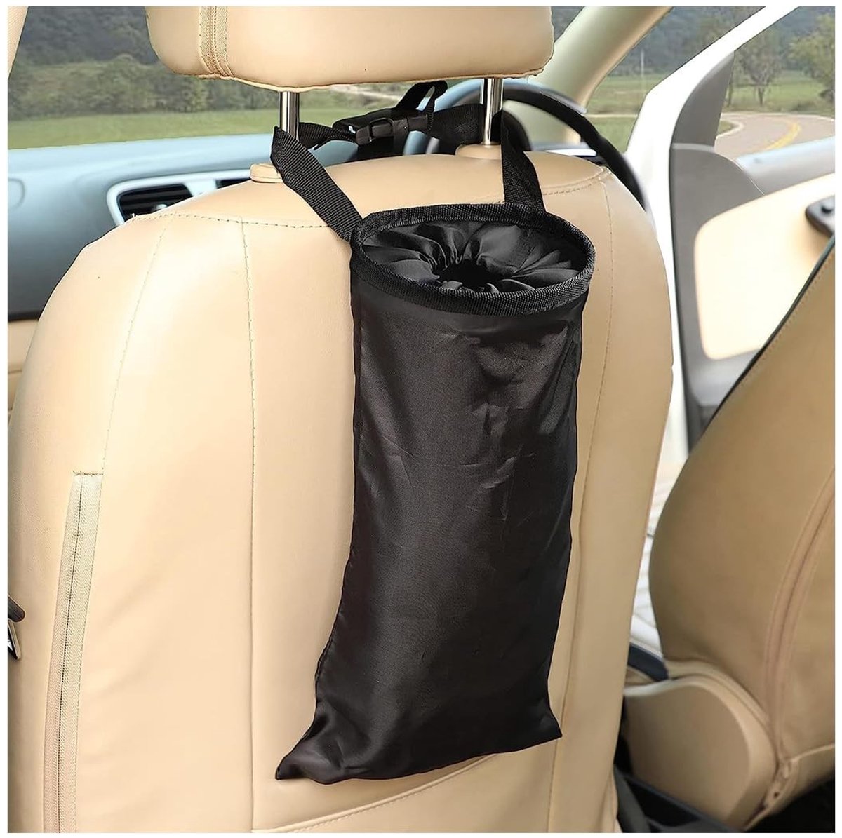 Wasteil opvouwbaar - Zwart - 18 x 38 cm - Waterdichte Polyester Afvalemmer voor Auto's en Bestelwagens